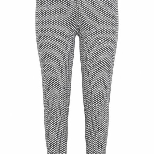 Preworn Womens Grey Geometric Polyester Capri Leggings Size M L26 in