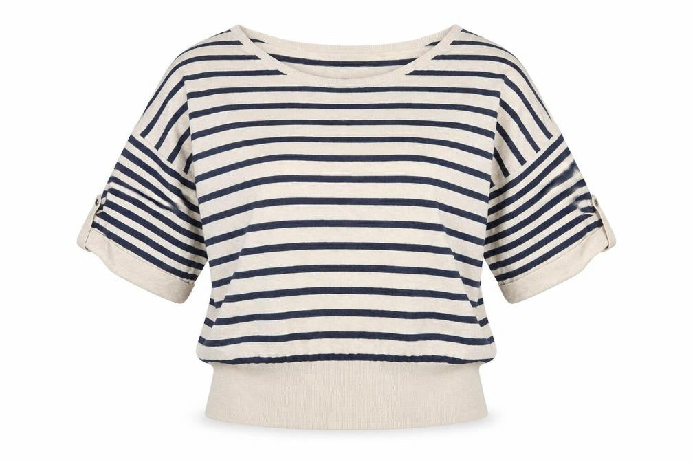 New Look Womens Multicoloured Boat Neck Striped 100% Cotton Pullover Jumper Size 16