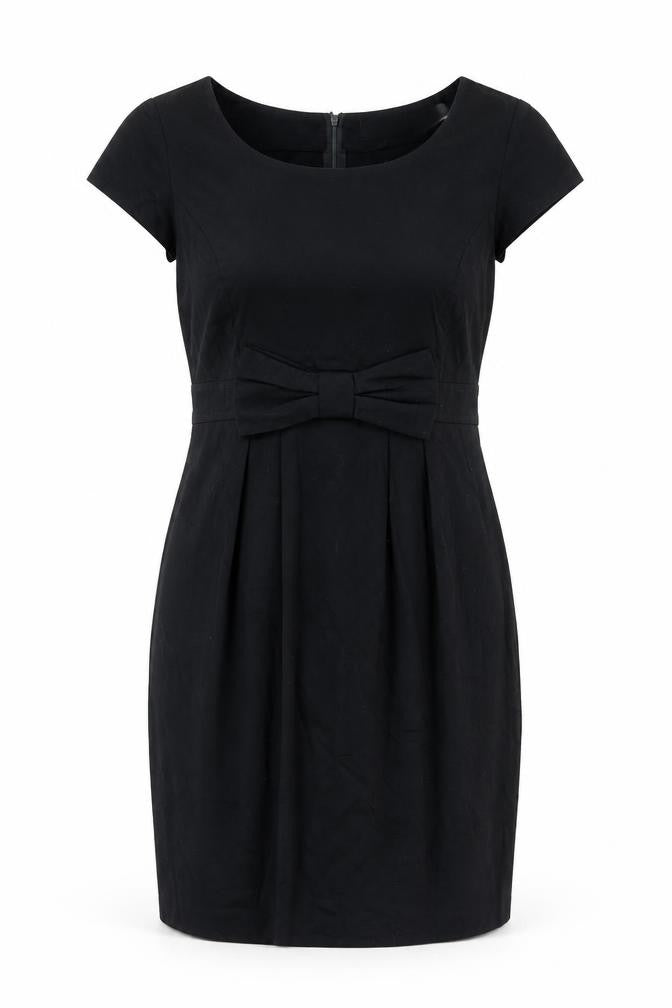 Be Beau Womens Black  Polyester Pencil Dress  Size 10  Round Neck Zip