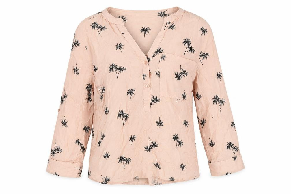 Atmosphere Womens Pink Geometric Viscose Tunic Blouse Size 10 V-Neck