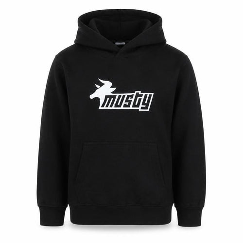 Just Hoods Boys Black  Cotton Pullover Hoodie Size 7-8 Years