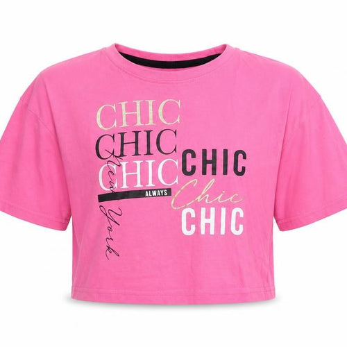Studio Girls Pink  Cotton Cropped T-Shirt Size 12-13 Years Crew Neck Pullover - Chic