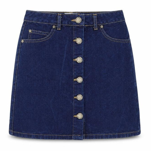 Miss Selfridge Womens Blue  Cotton Straight & Pencil Skirt Size 6   Button