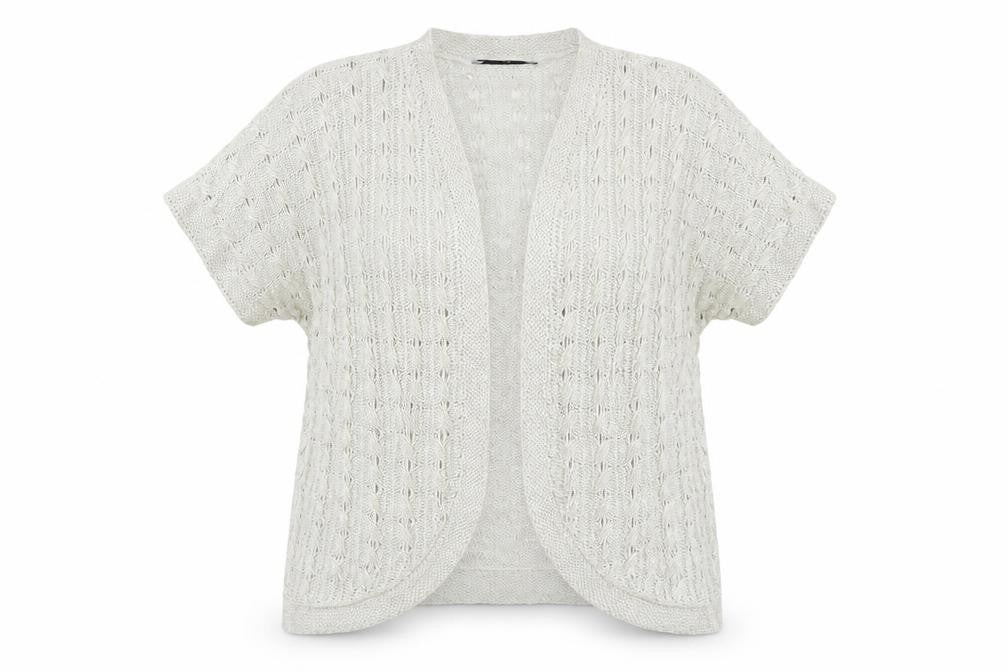 TU Womens Grey V-Neck  Acrylic Shrug Jumper Size M