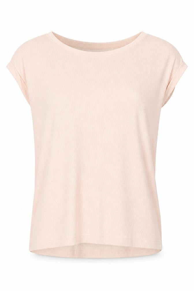Front view of New Look women’s pink round neck polyester jumper, size UK 8
