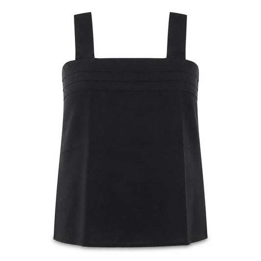 Front view of Classics Woman women’s black polyester basic tank, size UK 18, square neck