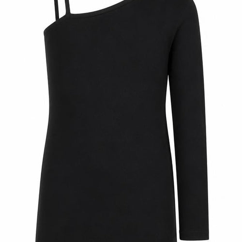 SheIn Girls Black  Cotton Mini  Size 10 Years  One Shoulder