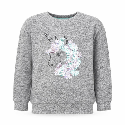 F&F Girls Grey Round Neck  Viscose Pullover Jumper Size 11-12 Years  Pullover - Unicorn