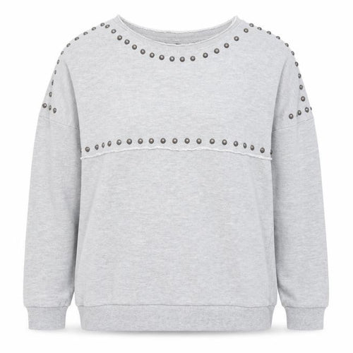 New Look Womens Grey  Cotton Jersey Blouse Size 12 Round Neck