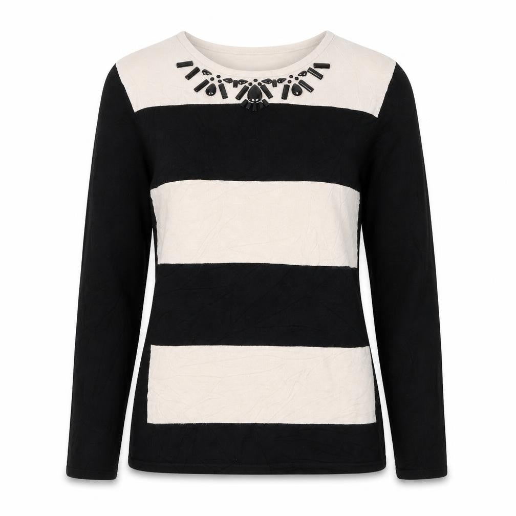 Front view of Coast women’s black round neck viscose jumper, size S