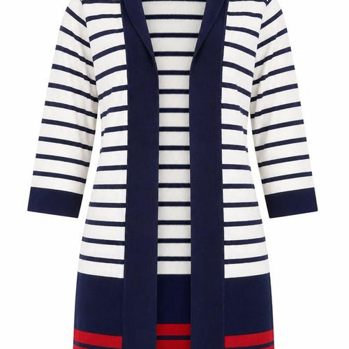 Casamia Womens Multicoloured V-Neck Striped Viscose Cardigan Jumper Size M