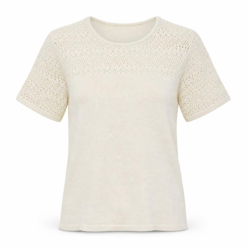 Damart Womens White Round Neck  Acrylic Henley Jumper Size M