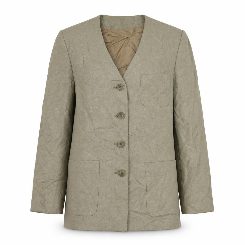 Front view of Bianca women’s beige lyocell jacket suit jacket, size UK 38