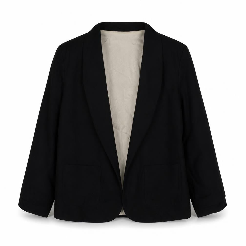 Front view of New Look women’s black polyester jacket blazer, size UK 10