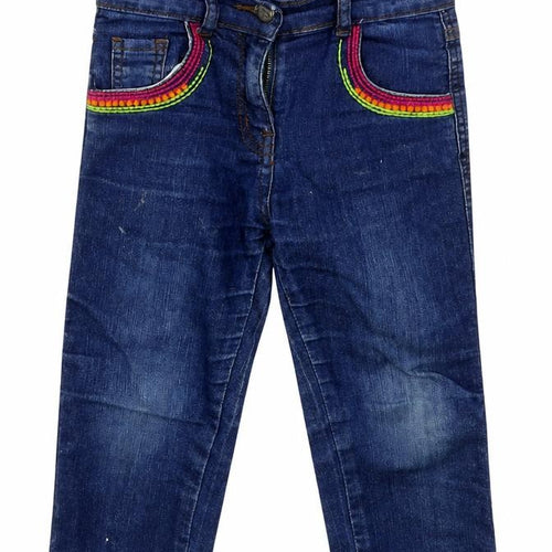 Minnie Minors Girls Blue  Cotton Straight Jeans Size 5 Years  Regular Button