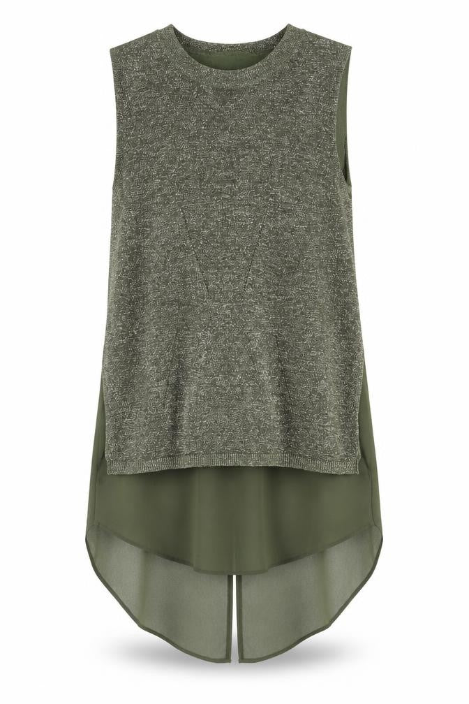 Oasis Womens Green  Viscose Tunic Blouse Size XS Round Neck