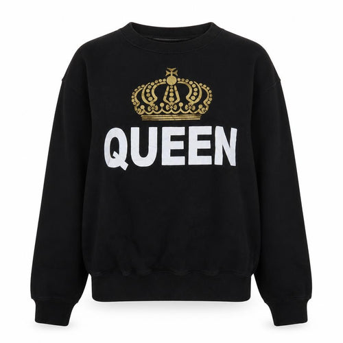 Famona Womens Black  Cotton Pullover Sweatshirt Size XS   - Queen