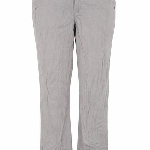 New Look Womens Grey  Cotton Straight Jeans Size 14 L32 in Regular
