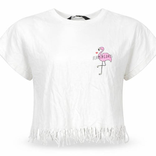 915 Generation Girls White  Cotton Basic T-Shirt Size 10-11 Years Round Neck
