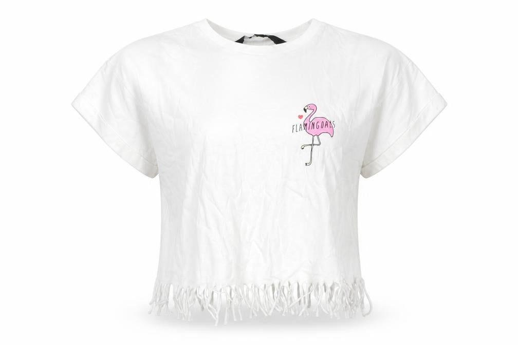 915 Generation Girls White  Cotton Basic T-Shirt Size 10-11 Years Round Neck