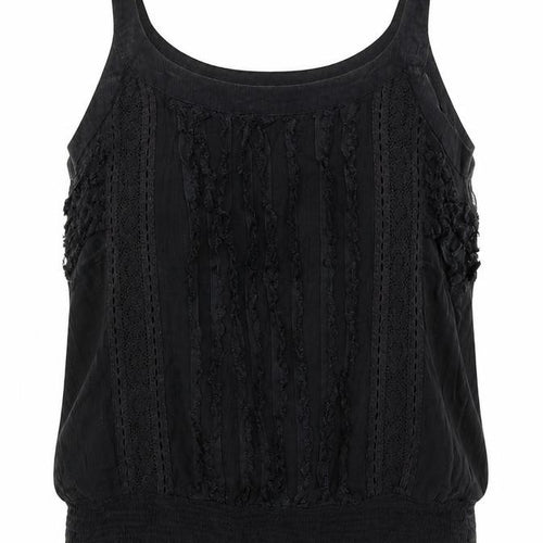 FRANSA Womens Black  Viscose Camisole Blouse Size L Round Neck