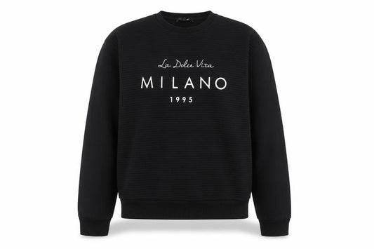 Front view of Atmosphere women’s black polyester pullover sweatshirt, size UK 6, pullover - milano