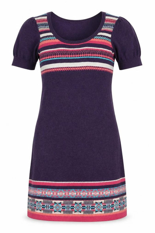 Front view of Dorothy Perkins women’s multicoloured cotton a-line, size UK 12, round neck pullover