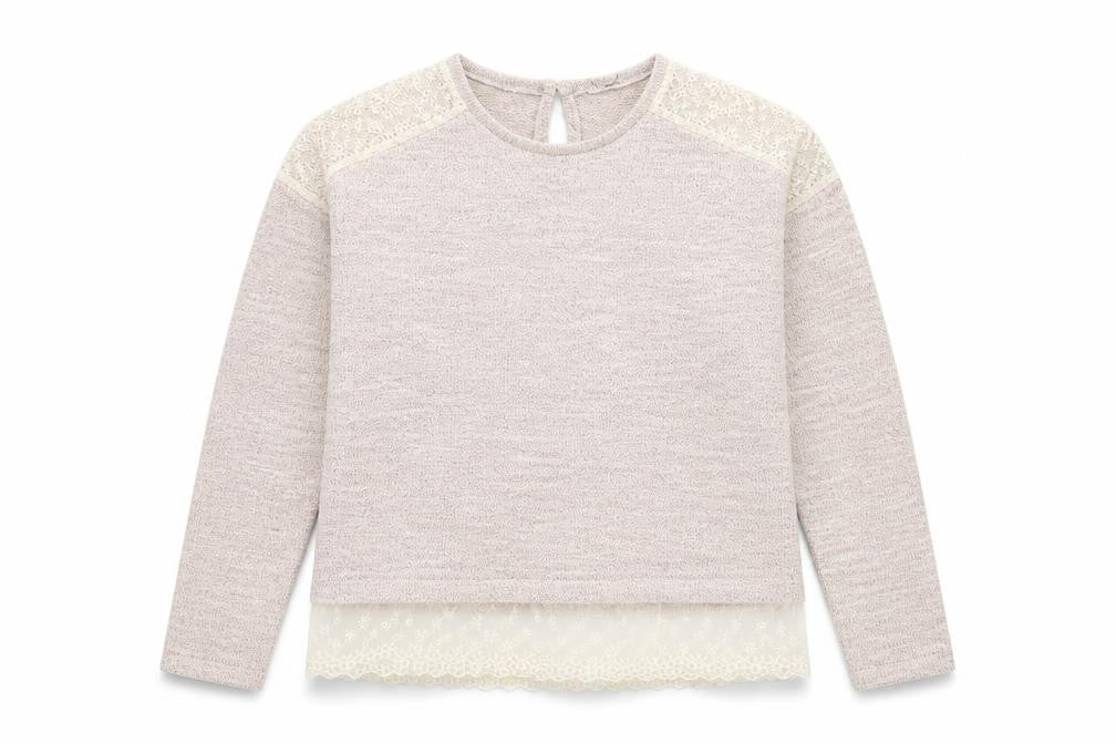 George Girls White Round Neck  Cotton Pullover Jumper Size 11-12 Years
