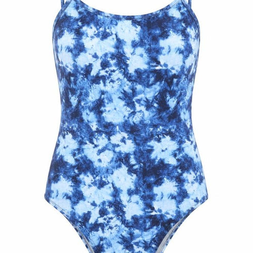 Cutie Womens Blue Tie Dye 100% Polyester Bodysuit One-Piece Size 8 L15 in