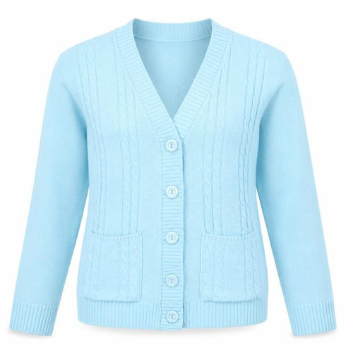 Choice Womens Blue V-Neck  Acrylic Cardigan Jumper Size 10