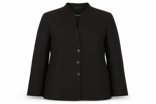 Front view of Klass women’s brown jacket blazer, size UK 16, button