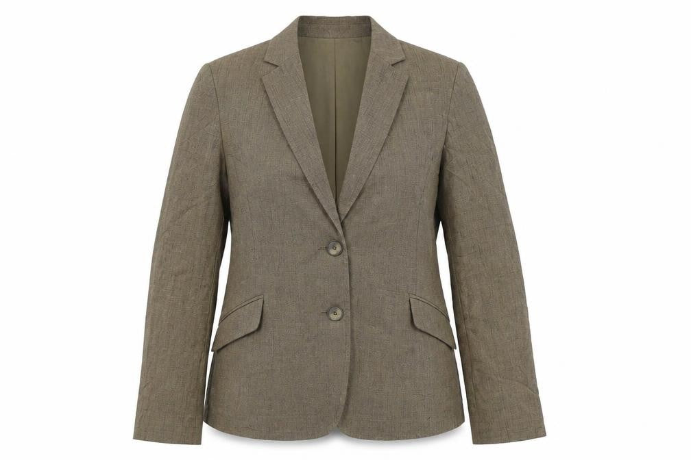 Front view of Wallis women’s brown jacket blazer, size UK 12, button