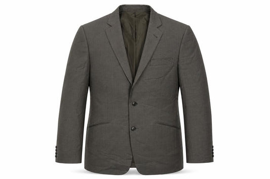 Front view of George men’s blue polyester jacket suit jacket, size 40