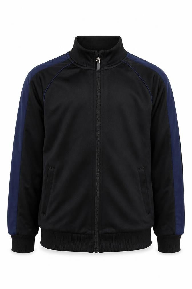 Marks and Spencer Boys Black Round Neck  Polyester Full Zip Jumper Size 9-10 Years
