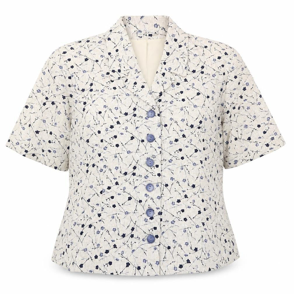 Nightingales Womens Beige V-Neck Floral Viscose Cardigan Jumper Size 16
