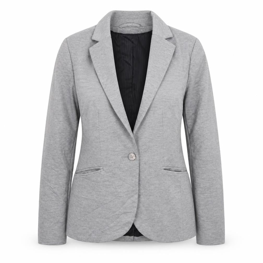 Front view of H&M women’s grey jacket, size UK 6