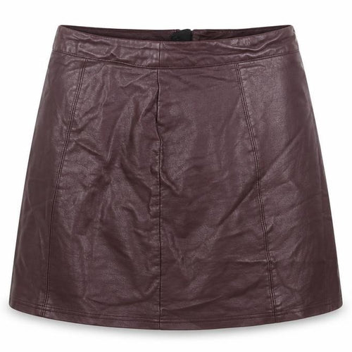 Preworn Womens Purple  Polyurethane A-Line Skirt Size 6   Zip