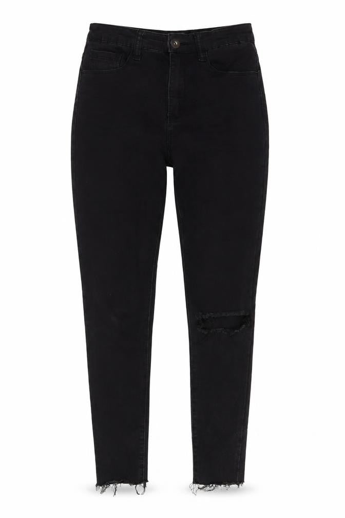 Monokrom Womens Black  Cotton Skinny Jeans Size 6 L25 in Regular Button