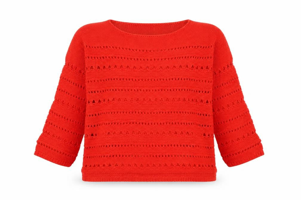 Betty Barclay Womens Red Round Neck  Acrylic Pullover Jumper Size 10