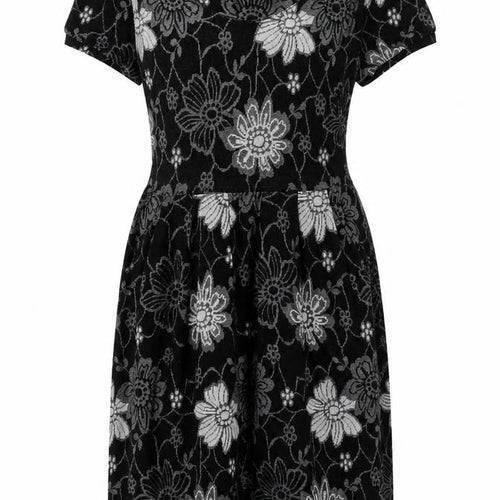 Chianti Womens Black Floral Polyester Jumper Dress  Size 10  Mock Neck Pullover