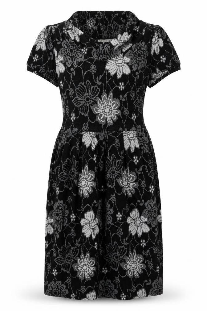 Chianti Womens Black Floral Polyester Jumper Dress  Size 10  Mock Neck Pullover