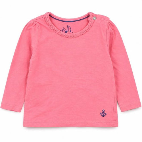 Mothercare Girls Pink  Cotton Basic T-Shirt Size 6-9 Months Round Neck Pullover - Anchor