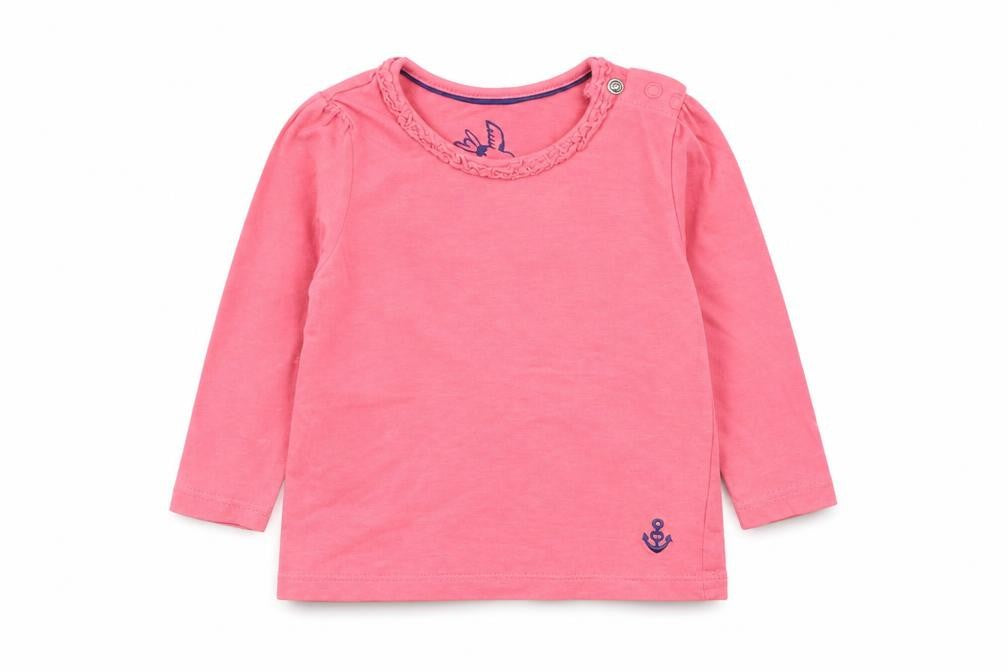 Mothercare Girls Pink  Cotton Basic T-Shirt Size 6-9 Months Round Neck Pullover - Anchor