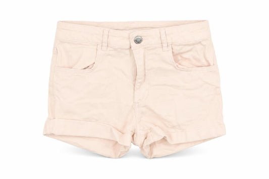 H&M Girls Pink  Cotton Bermuda Shorts Size 12-13 Years  Regular Zip