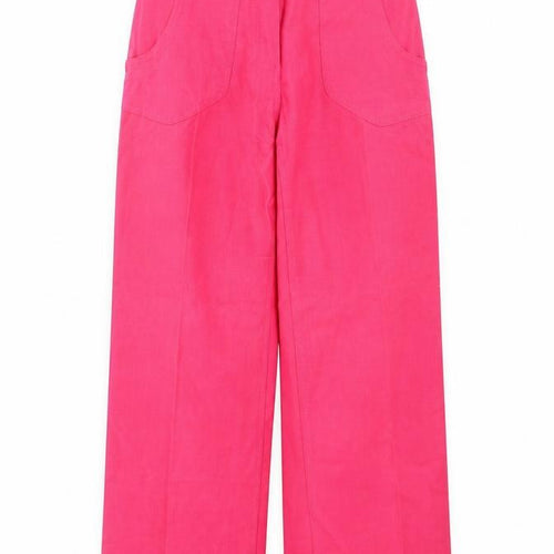 Per Una Womens Pink  Cotton Chino Trousers Size 8 L28 in Regular
