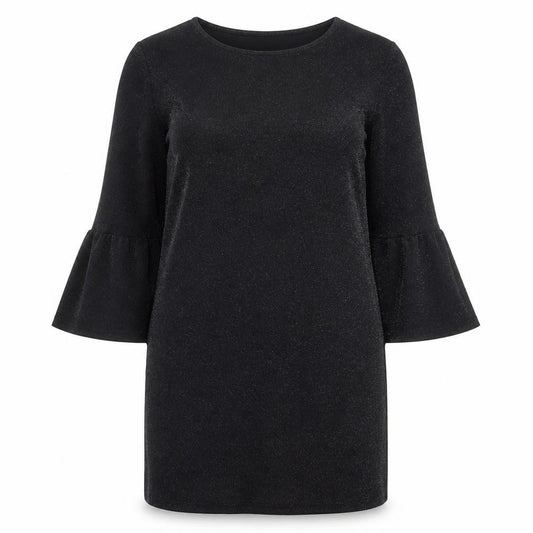 Front view of F&F women’s black polyamide shift, size UK 14, round neck