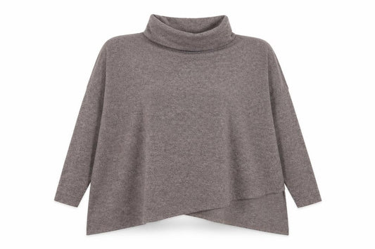 Front view of New Look women’s beige roll neck polyester jumper, size M