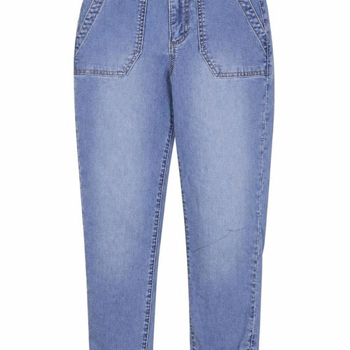 Marks and Spencer Womens Blue  Cotton Straight Jeans Size 6 L27 in Regular