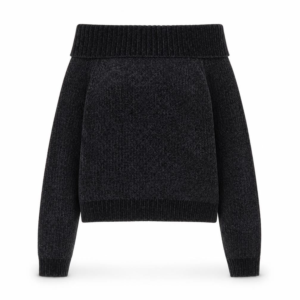 Front view of New Look women’s grey roll neck polyester henley jumper, size M