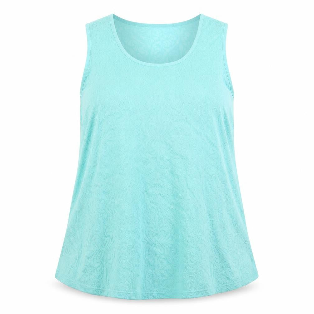Label Be Womens Green Floral Polyester Camisole Tank Size 16 Round Neck